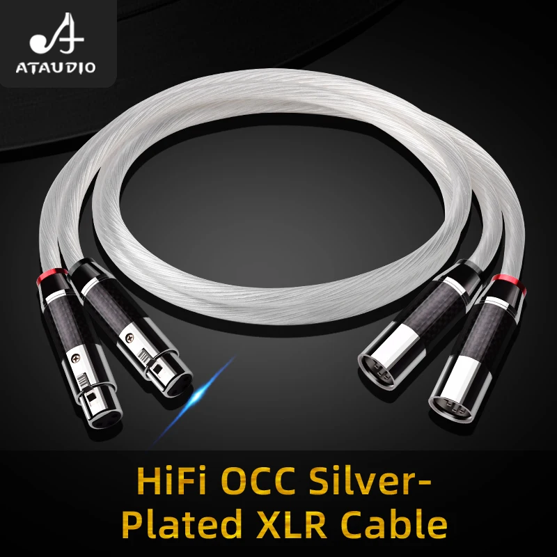 

ATAUDIO HIFI xlr audio cable Stereo high purity OCC silver plated gold-plated xlr plug Male to female for microphone mixer