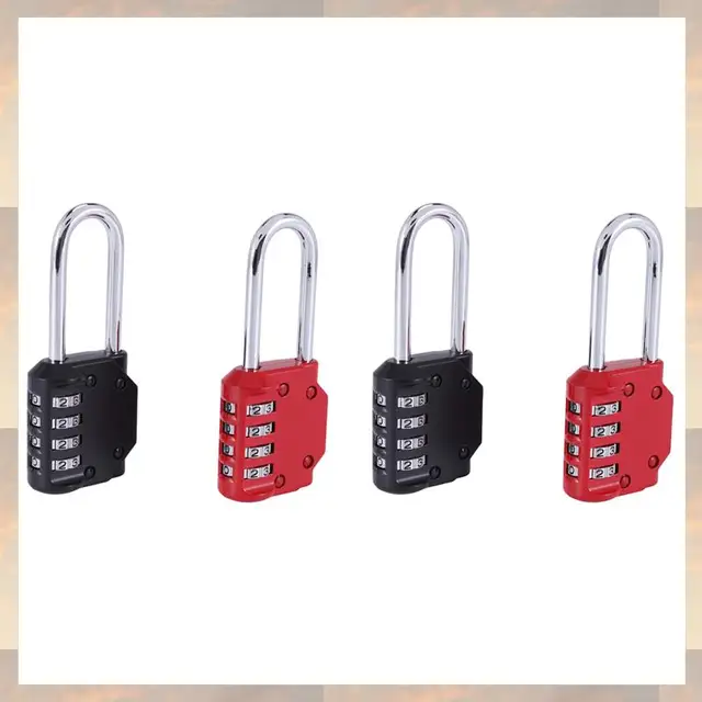 2025 New-4 Pack Code Padlocks, 4 Digit Long Shackle Resettable Pad Lock For Outdoor Gate, Shed, Fence, Hasp Storage, Gym Locker 2
