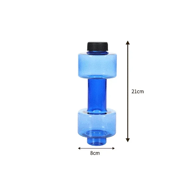 500ML 2Pcs Dumbbell Cup Sports Water Bottles Leakproof Portable Plastic Bottle Home Gym Fitness Equipment Unisex Black Red 3
