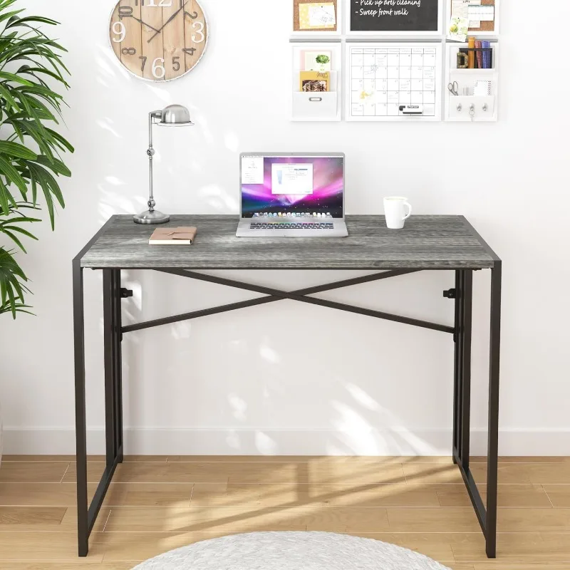 31 Inch Folding Small Computer Desk, Foldable Space-Saving Home Office Table, Simple Study Writing Gaming Workstation 4