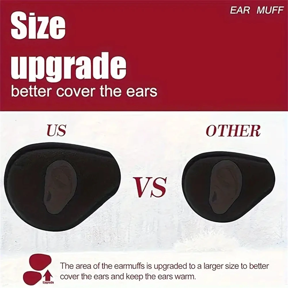 1pcs Fashion Autumn Winter Earmuffs Women Men Ear Warmer Plush Solid Color Adjustable Foldable Outdoor Sport Ski Ear Muffs Black