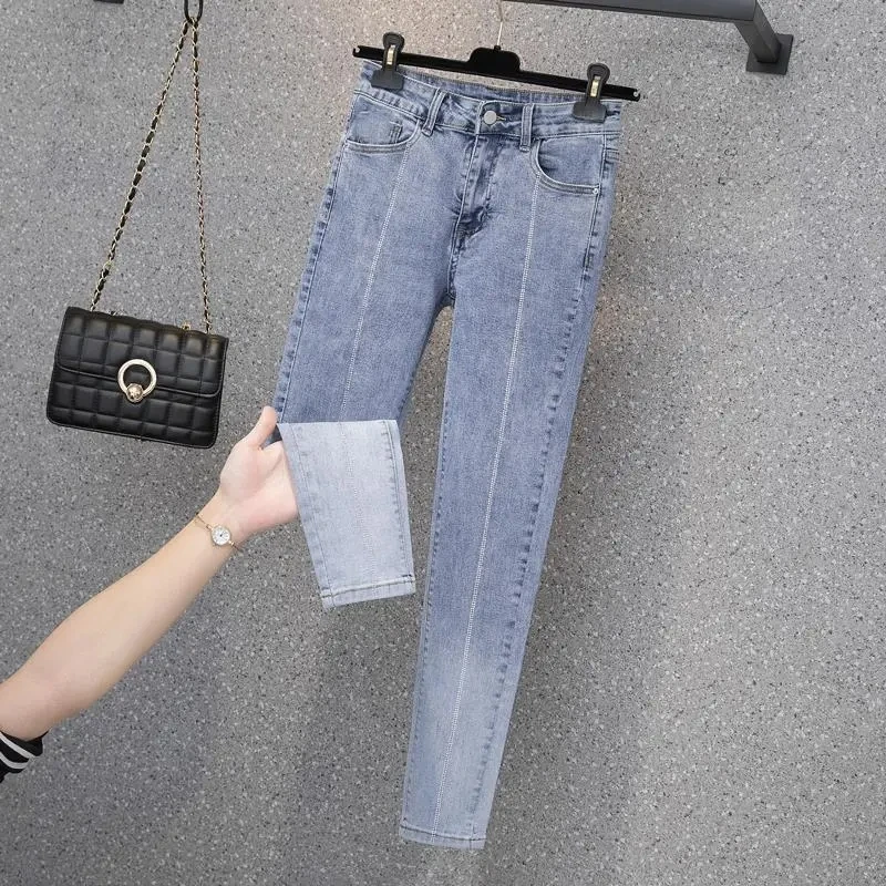 Fashionable Small Leg Women's Jeans Pantalones Tiro Alto Mujer High Waisted Slim Fit Elastic Skinny Casual Pencil Women Pants