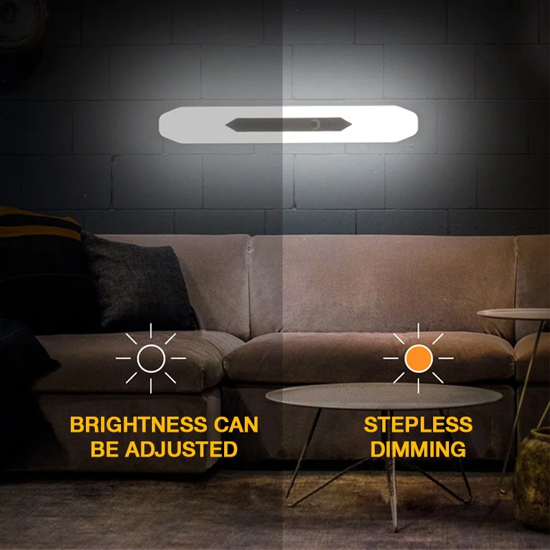 Under Cabinet Light PIR LED Motion Sensor Light Rechargeable LED Night Lamp For Wardrobe Kitchen Bedroom Closet