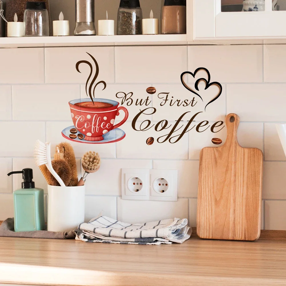 Coffee Cup Wall Stickers Cafe Vinyl Art Decals Pub Decals Kitchen Home Decor Indoor Design