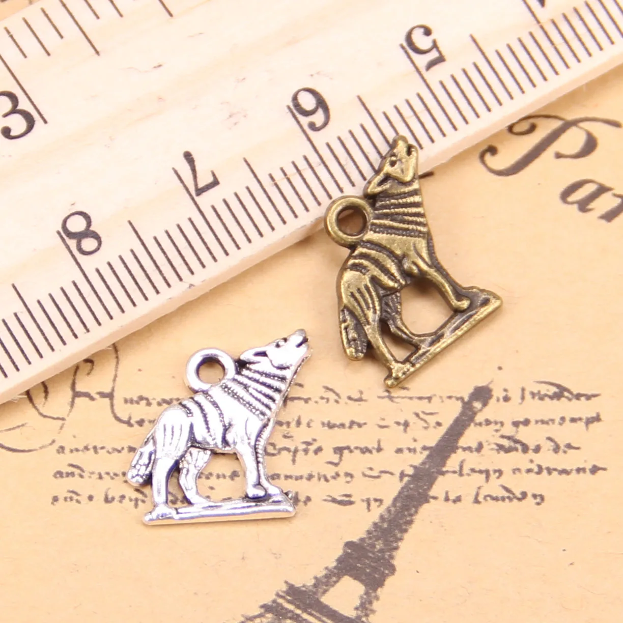 

Подвески для изготовления ювелирных изделий, Воющий волк, 15x15 мм, антикварные посеребренные Подвески «сделай сам», искусственное ожерелье, 158 шт.