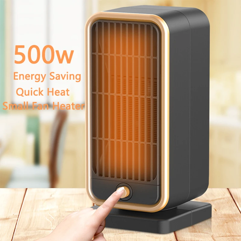 500W Heating Fans for Home Office Portable Desktop Electric Heater Low