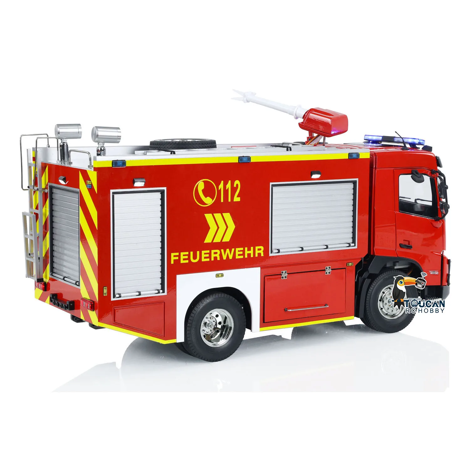 1/14 4x2 RC Fire Vehicles Radio Control Fire Fighting Truck 2-speed Transmission Painted Finished Light Sound Cars for Adults 5