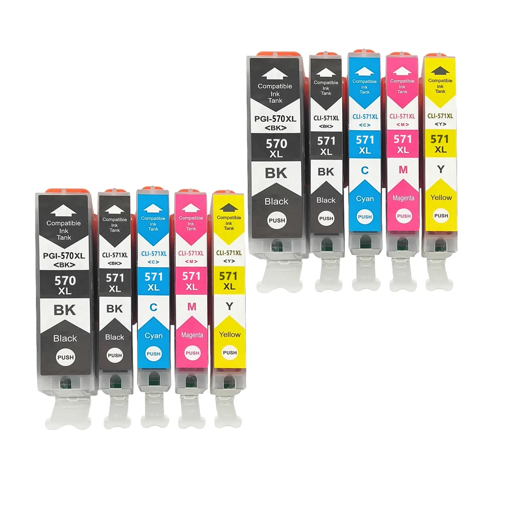 Cartucho de Tinta para Canon Pixma Mg5750 Mg5751 Mg5752 Mg6850 Mg6851 Mg6852 Ts6050 Ts5050 5051 Pcs 570 571 Pgi570 20 Cli-571 - Imagem 3