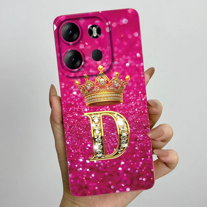 Crown Letter Soft Liquid Silicone Phone Case - Enhanced Grip Bumper Cover
