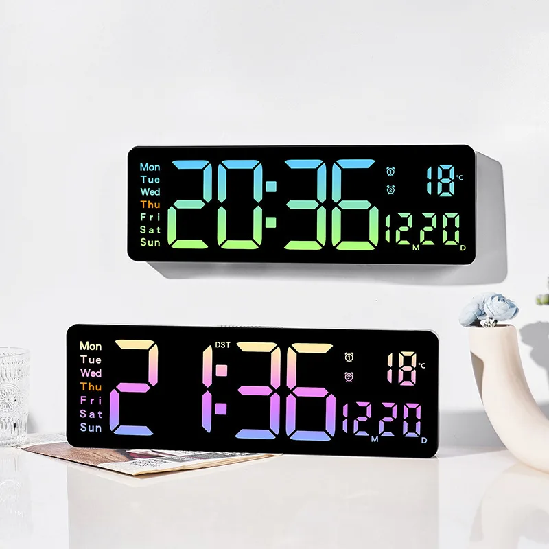 Wall Clock Reloj Digital Computadora Tamaño 15'Digital LED Reloj