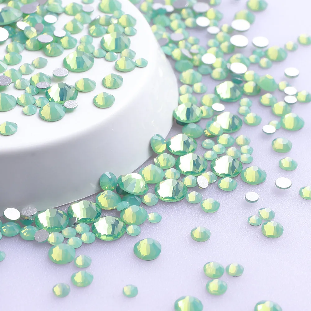 Versatile Mix Size Glitter Glass Rhinestones - Silver Bottom, Non-Hotfix, Perfect for Nail Art and Clothing Embellishment