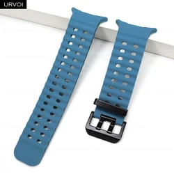 Enhanced Silicone Wristband with Double Pin Buckle and One - Click Button - Ultra 47mm (Denim blue)
