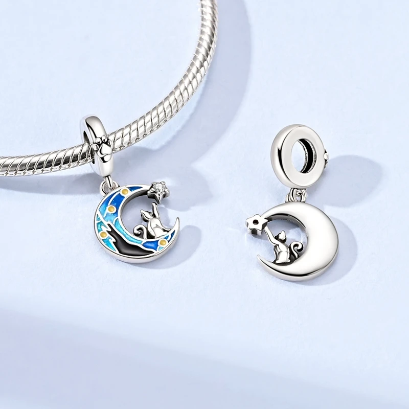 925er Sterlingsilber Charms Perlen Engel Schildkröte Hund Hase Kamera Anhänger passend für Original Armband DIY Schmuck Geschenk für Frauen – Detail 32