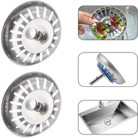 Stainless Steel Kitchen Sink Strainer Plug Waste Drain Stopper Filter Double Tank Drain Plug Head Washbasin Sink Accessories 1