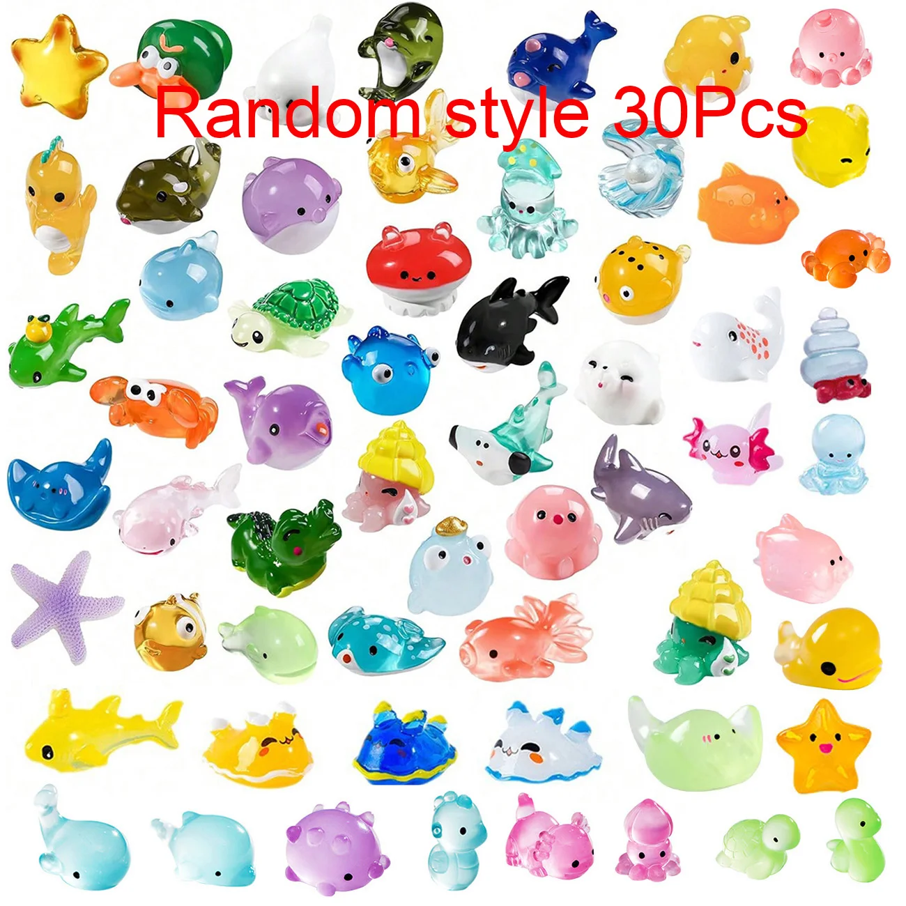 Ocean Resin Miniature Sea Animal Figurines - Aquarium Ornaments and Home Decor