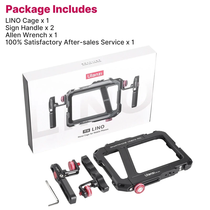 Ulanzi Lino Smartphone Cage for iPhone 16 15 14 13 X XR XS Max Mini/Pro/Pro Max Smartphone Handle Grip Phone Vlog Video