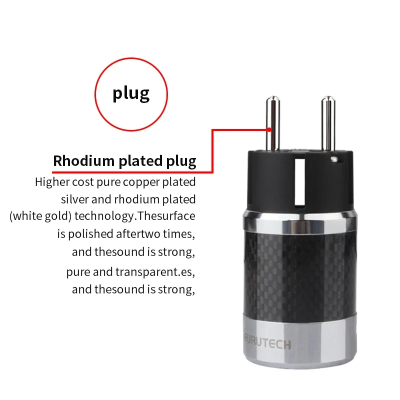 YYAUDIO Hifi Schuko Europe EU Power Plug Rhodium Plated Plug IEC Audio Connector One Pair Female-Male Audio Transparent