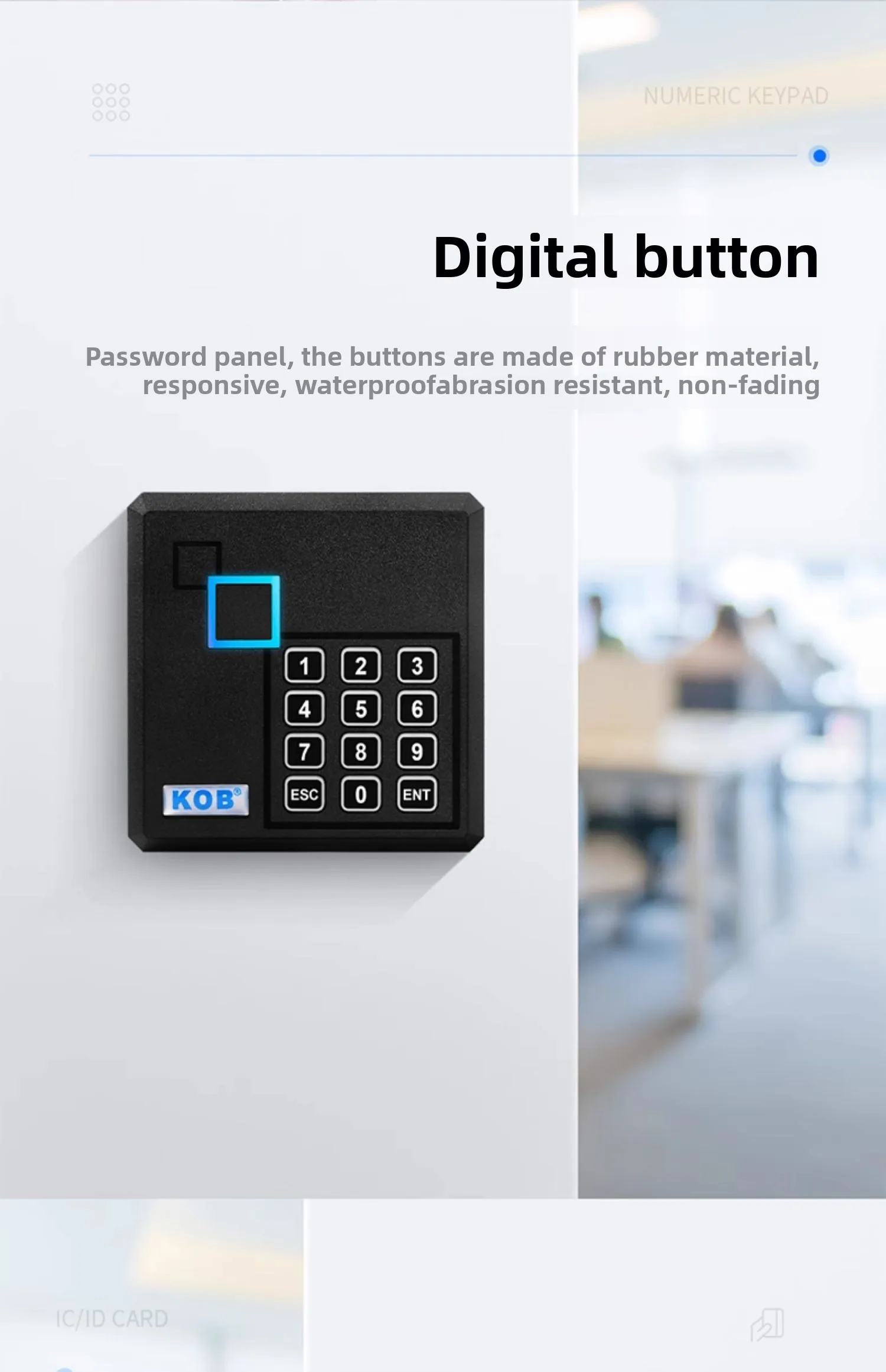 access control reader IDIC card reader WG26 waterproof adhesive WG34