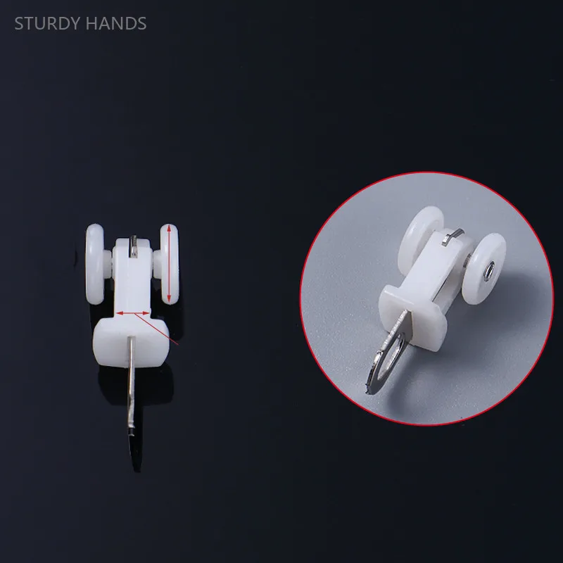Curtain Track Pulley Hook Accessories Bathroom Door Curtain Slide Roller Buckle Ring Wheel Old Guide Wheel Window Hardware 30pcs