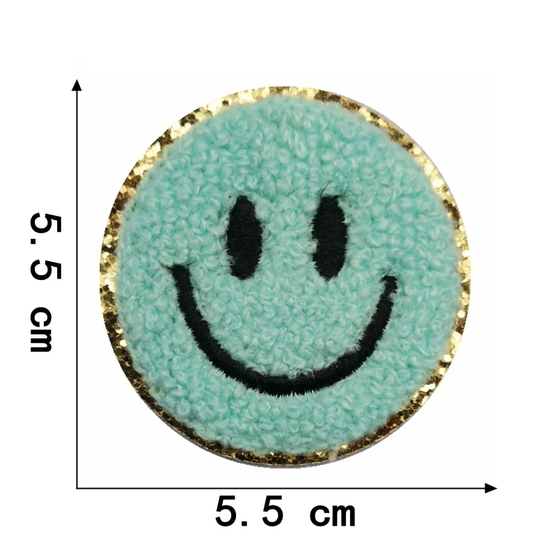 1Pcs Round Expression Smiley Face Patch Clothes Iron on Embroidered Sew Applique Cute Fabric Badge Garment Apparel Accessories 