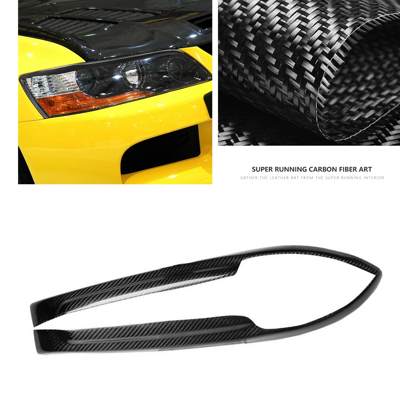 

Headlight Eyebrow Trim For Mitsubishi EVO Lancer 2003-2007 Front Head Light Cover Lamp Carbon Fiber Headlamp Eyelid Sticker Brow