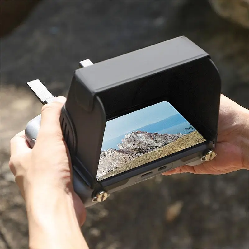 VOLODYMYR for DJI AIR 3/DJI RC 2 Remote Screen Sunshade Sun Hood Foldable Portable Light Block with Lanyard Screws Controller