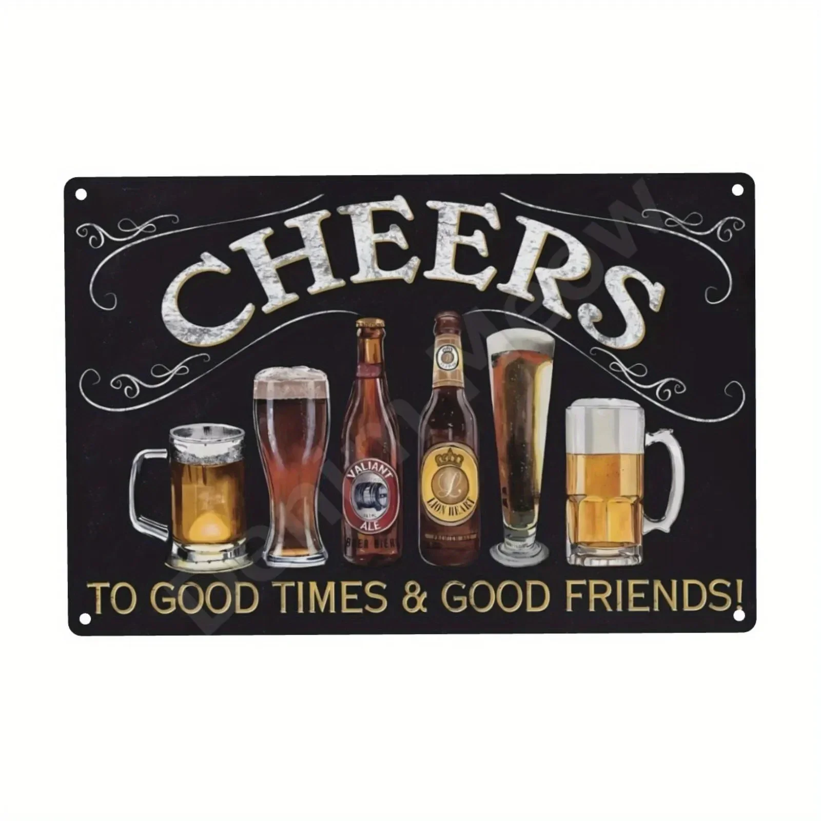 thumbnail image 1 of Letrero de aluminio vintage con texto "Beber cerveza", letrero de metal con alcohol, placas retro para bar, cafetería, club, decoración de pintura, 1 of 5