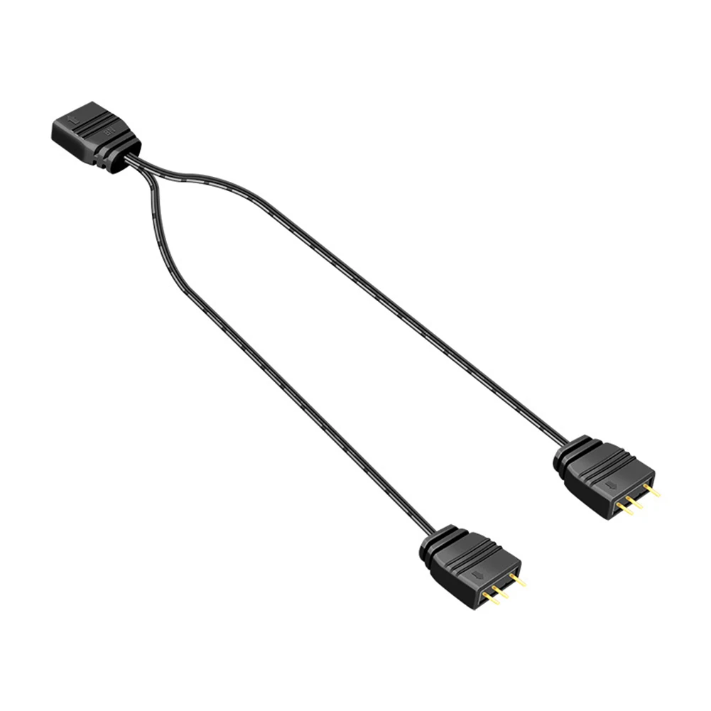 2 Stück RGB-Splitterkabel Kabel, Lüfter Splitter Adapter, 3-poliger LED-Anschluss, ARGB