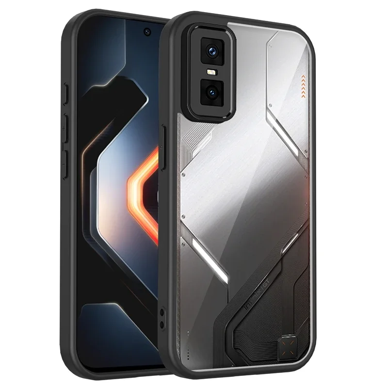 Fashion PC+TPU Soft Frame Non-Yellowing Transparent Shockproof Phone Case