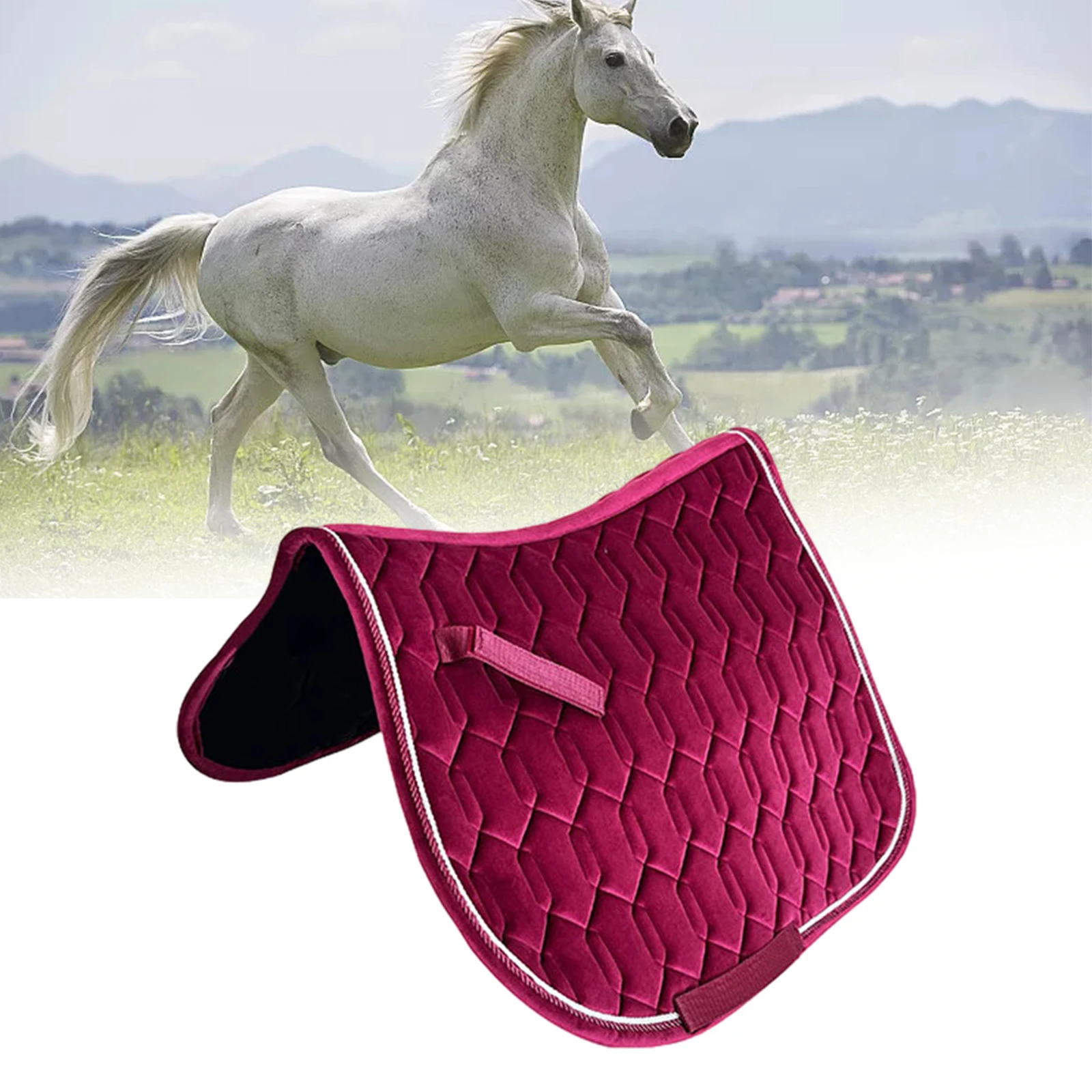 Horse Saddle Pad Non Slip Breathable Soft Sports Riding Thickened Sponge Lining Shock Absorbing Protective Portable Shock Pad