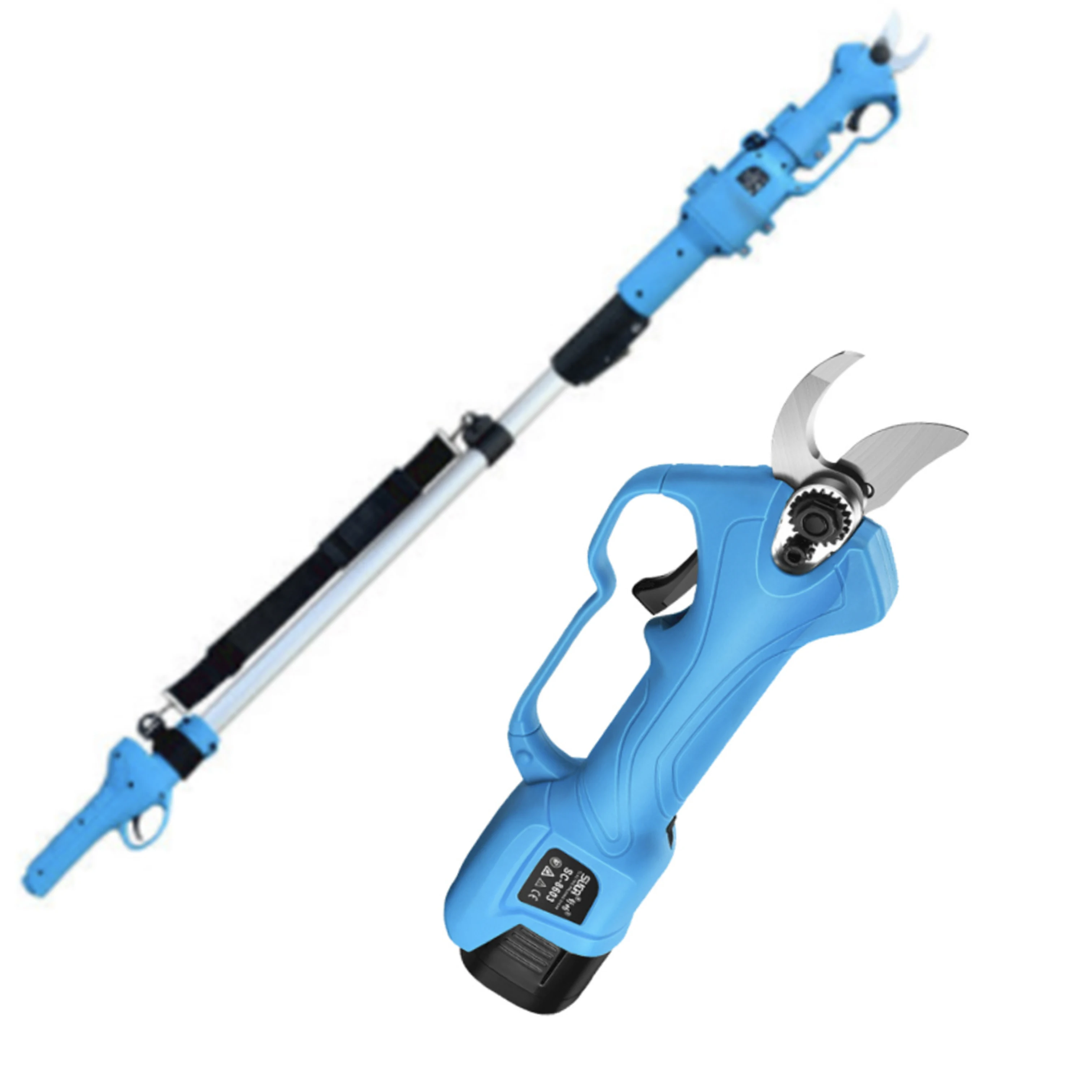 Electric Pruning Shears Garden Scissors Fruit Tree Bushes Trimmer With High Altitude Extension Pole