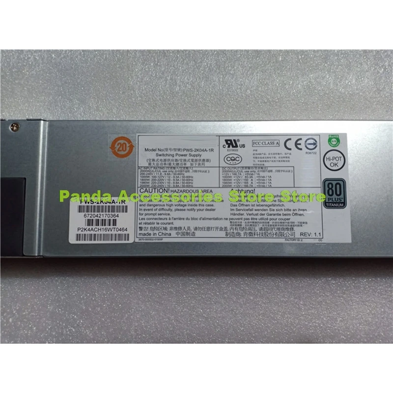 PWS-2K04A-1R 2000W 오리지널 슈퍼마이크로 파워 모듈 서버 이중화 전원 공급 장치 고품질 완전 테스트 빠른 배송
