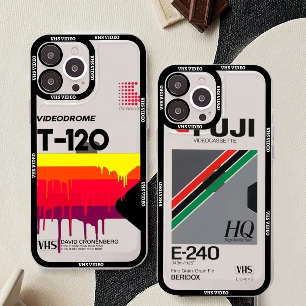 Retro Vhs Video Tape Label Custodia Per Telefono Per Samsung S 20 21 22 23 Lite Plus Cover Per Cellulare Ultra Trasparente Funda