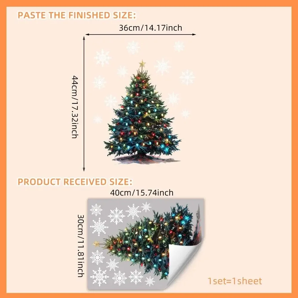 Christmas Decoration Stickers Cartoon Santa Claus Xmas Tree Snowman Elk Window Glass Static Stickers Happy New Year Decor