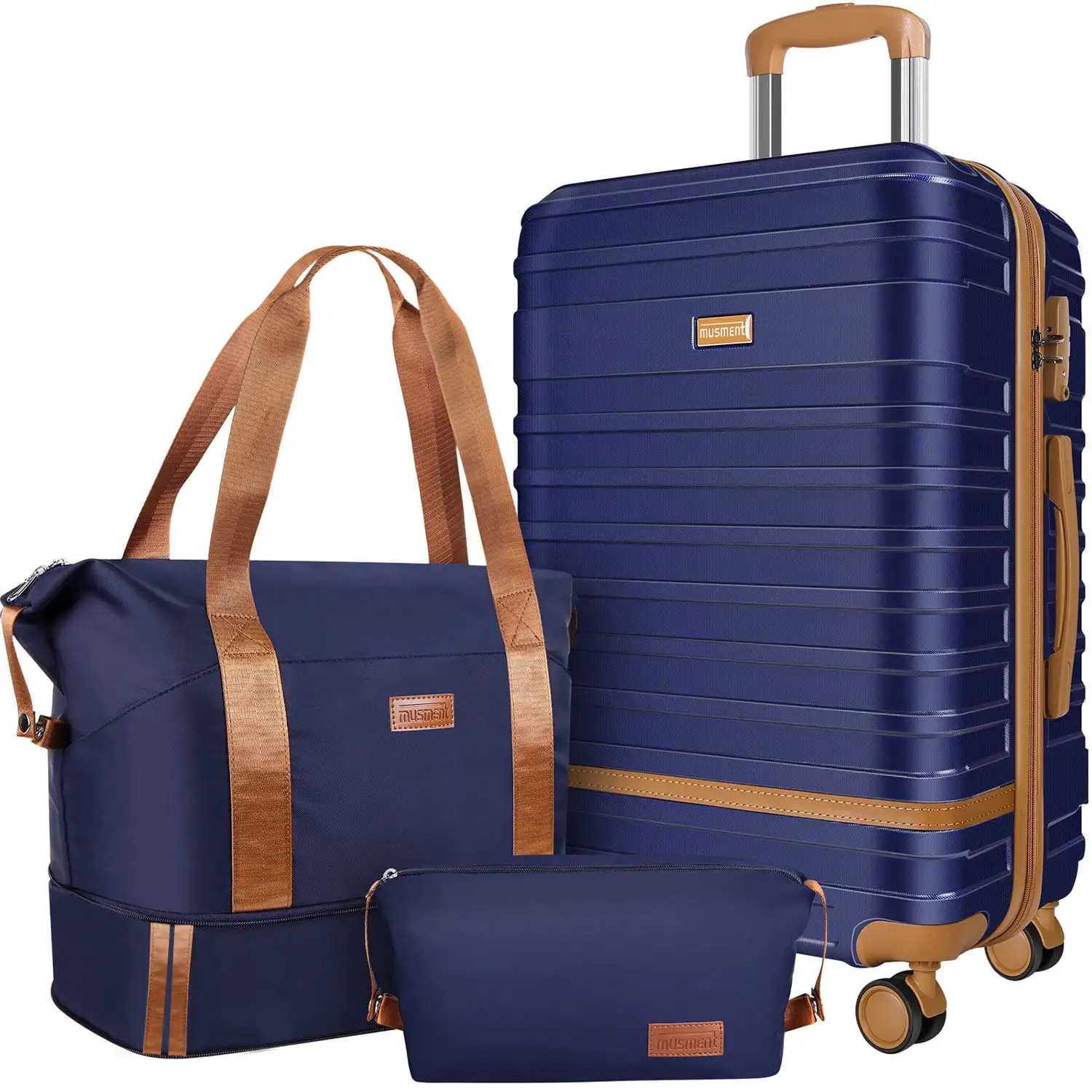 

GAZILY Suitcase Set Luggage Sets, 20 inch Carry On Luggage with TSA Lock and Double Spinner Wheels,(Deep Blue,3 PCS set )
