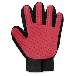 Silicone Pet Grooming and Hair Removal Gloves - 10Pcs (Left red)
