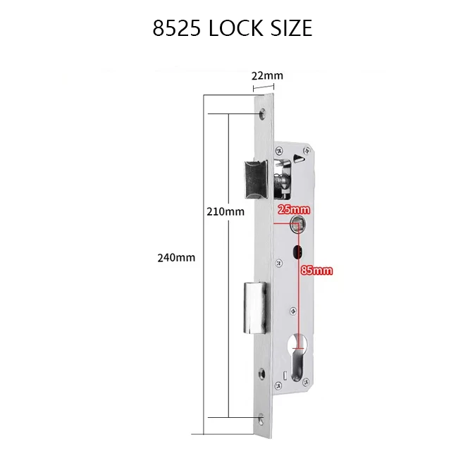 8525/8530/8535/8545 multi-point door lock broken bridge aluminum door lock body conjoined door lock plastic steel door lock