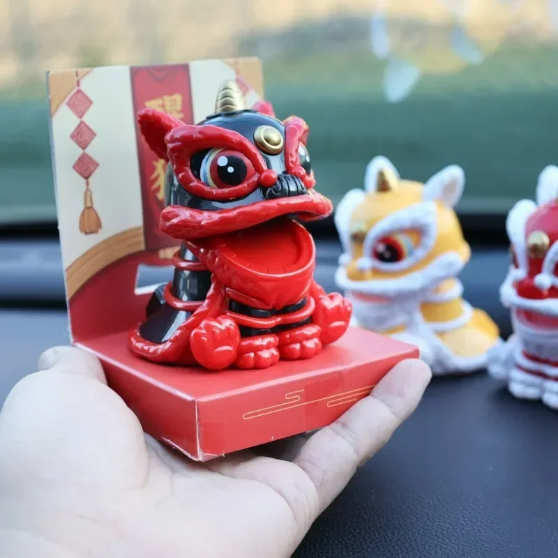 

Car Solar Awakening Lion Ornaments Bring in Wealth and Treasure Nodding Mascot Car Ornaments Chinese Style Car Home Decorations