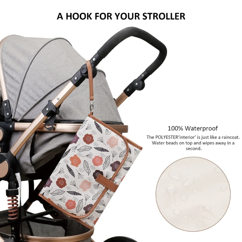 Foldable Change Mat Liner Baby Diaper Changing Pad with Carry Strap Diapering Sheet Protector Sheet Bed Pad