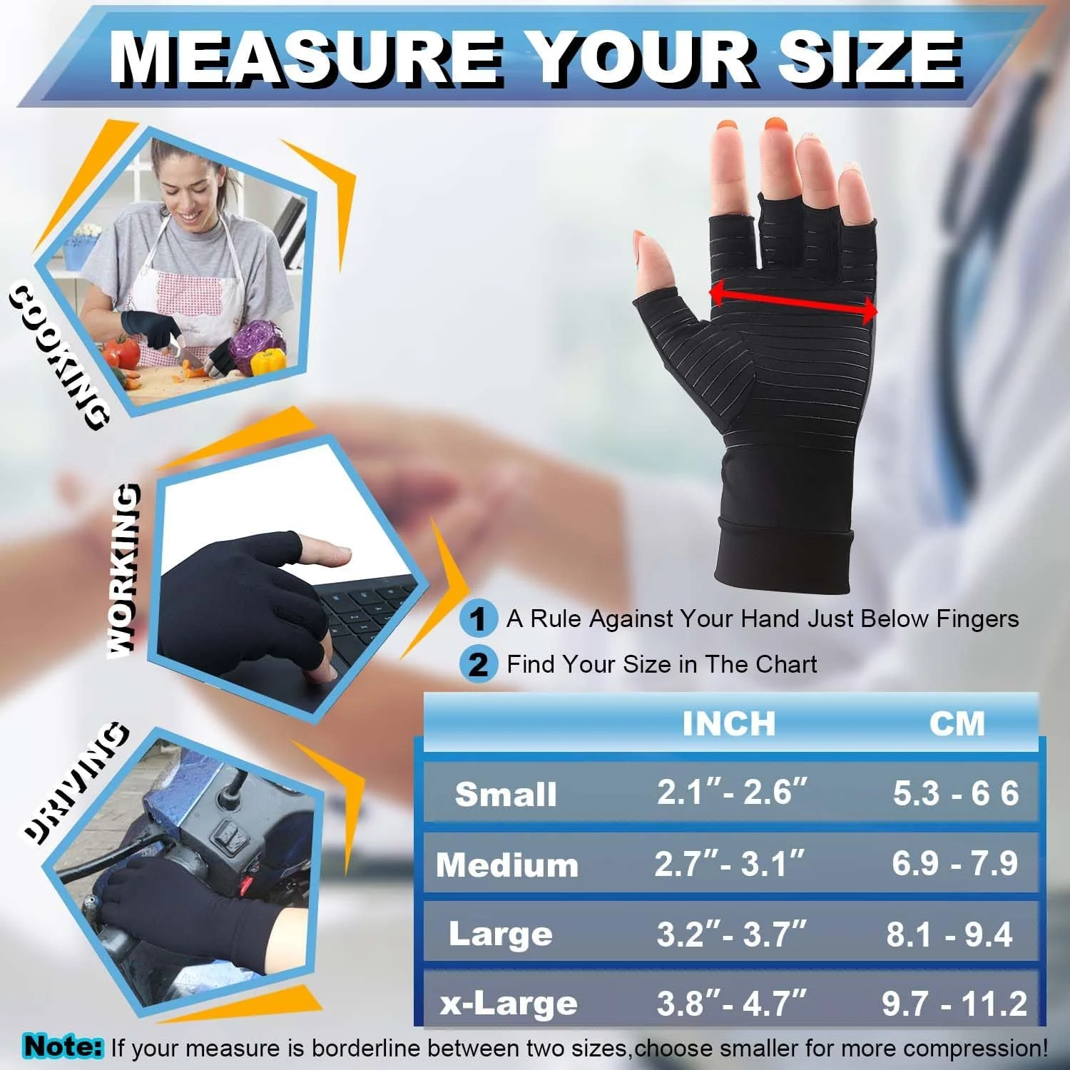 Unisex Fingerless Arthritis Gloves 6