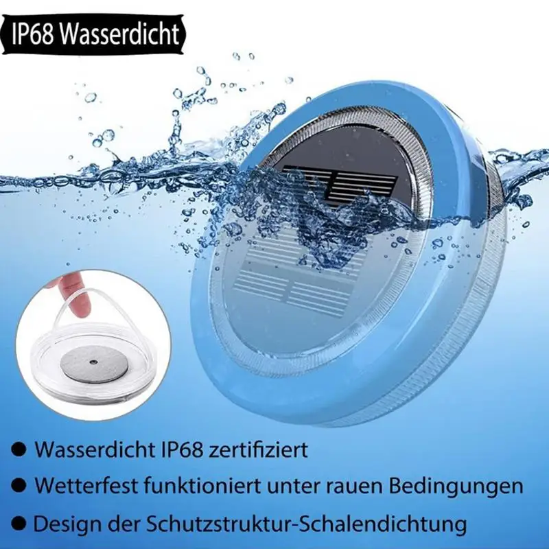 Solar Floating Light Upgraded Waterproof Swimming Pool Outdoor Decorative Blue LED