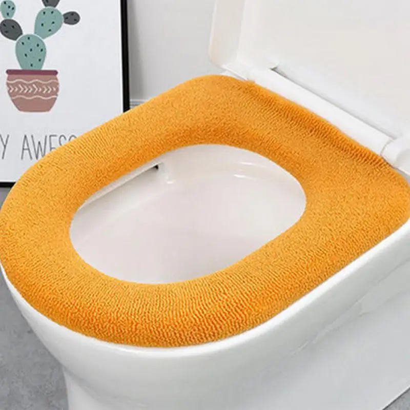 Toilet Lid Cushion Skin-friendly Knitted Bathroom Accessories Toilet Seat Cover Breathable Household Supplies Soft