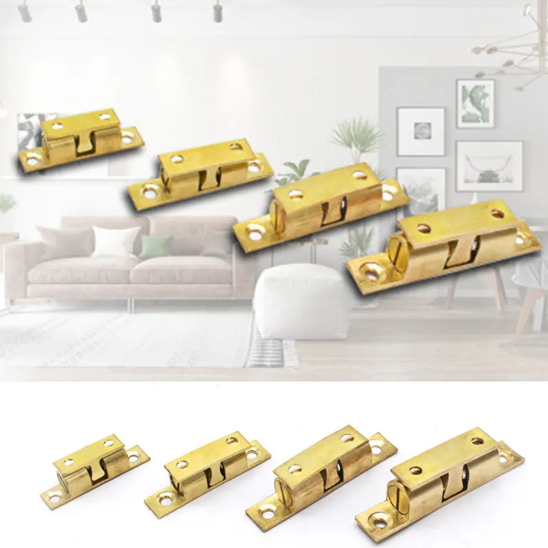 Pure Brass Bumper Bead Card Type Door Bumper Door Catch Buckle Spring Lock Brass 40mm Cabinet Magnetic Clip