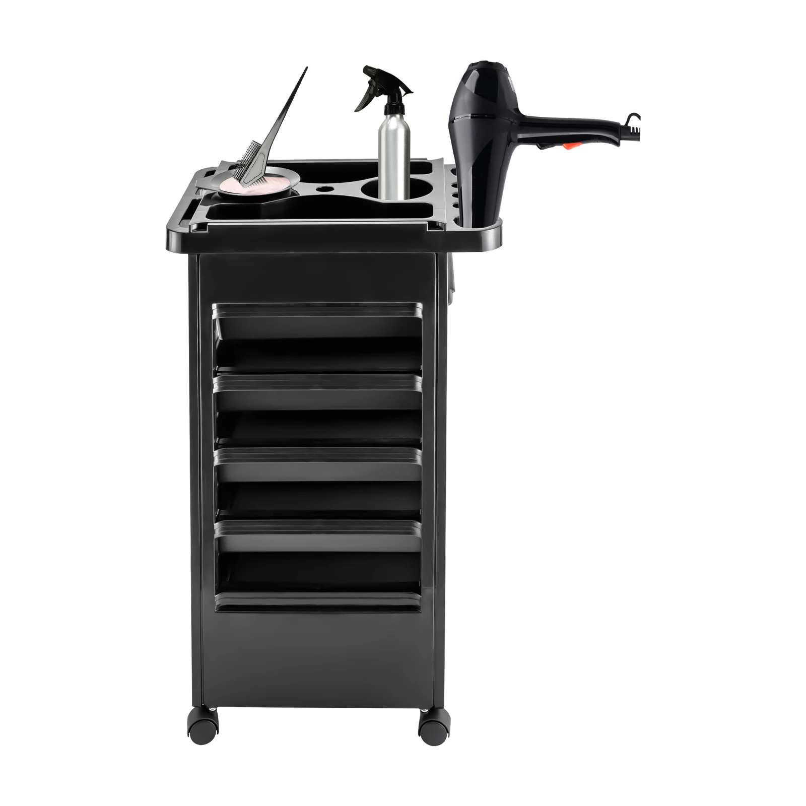 Hair Styling Salon Trolley Equipment Rolling Storage Tray Cart with Wheels 5 Drawers