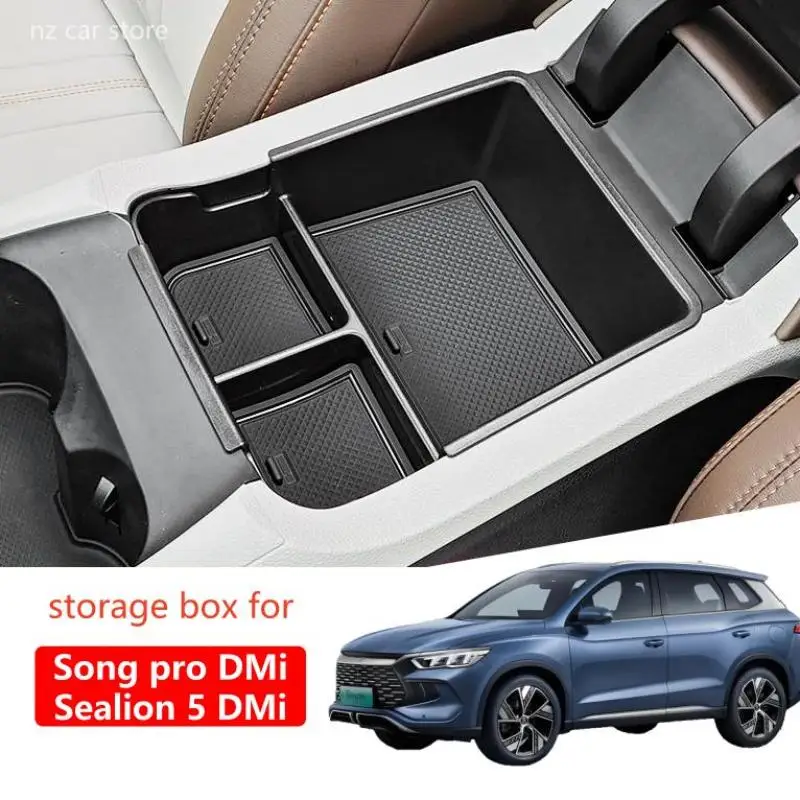 Armrest Storage Box Cup Holder For BYD SONG PRO Sealion 5 DMi 2026 2025 Car Interior Accessories
