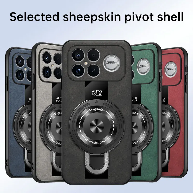 Luxury Silicone Leather Magnetic Ring Holder Case - Premium Shockproof Cover