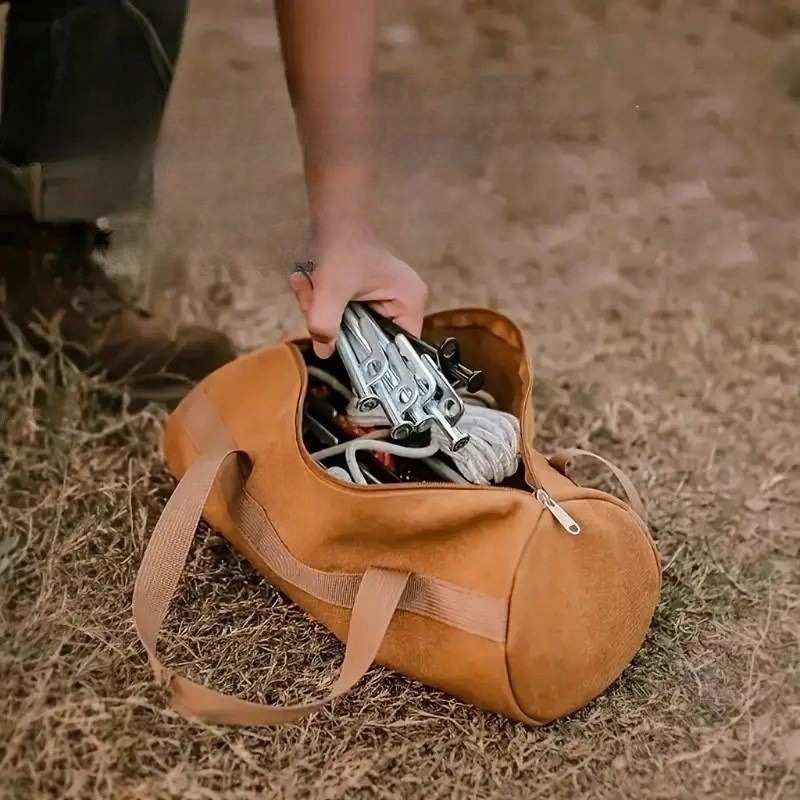 Outdoor Camping Spike Bag Portable Organizer Toolkit Ground Spike Storage Bag Camping Storage Bag Handheld Cylinder Bag