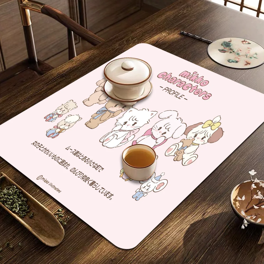 M -Mikko C-Characters Coffee Dish Quick Drying Kitchen Absorbent Drained Placemat For Table Bathroom Kitchen Draining Pads 6