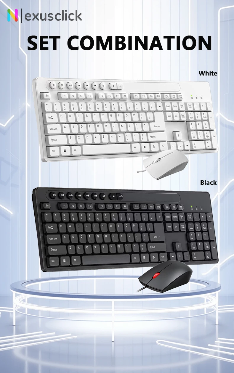 Kabelgebundenes Usb Tastatur Und Maus Set Ergonomisches Design_voghion.com