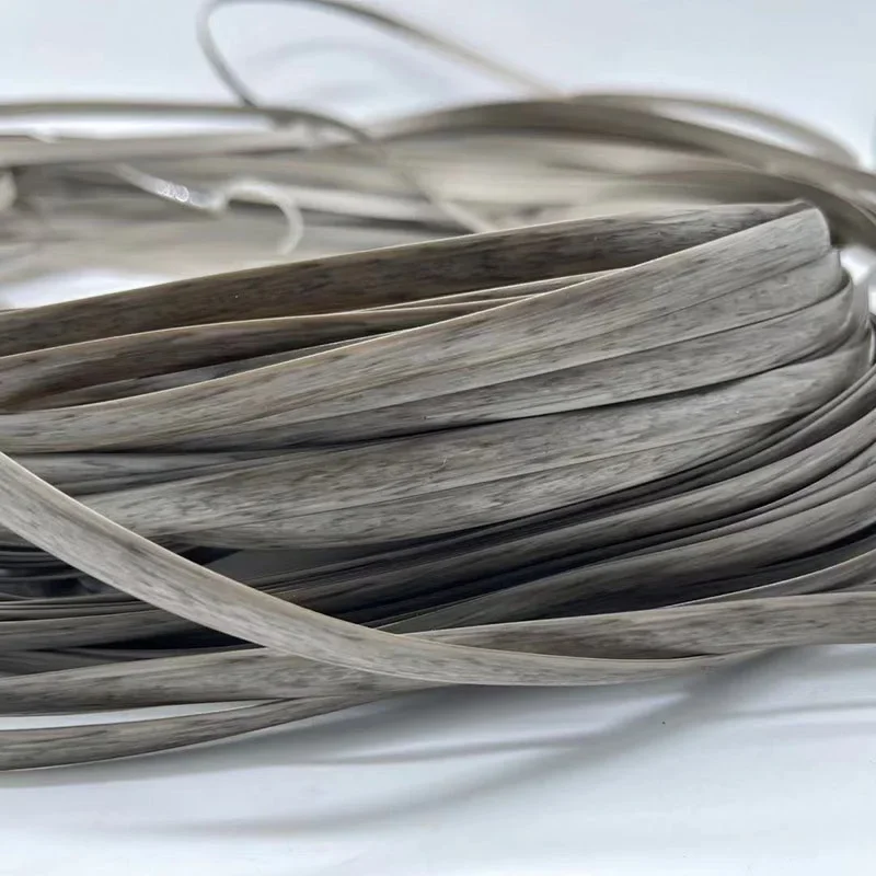 500G 50/70M grayish color imitation wood colorflat mouth synthetic rattan weave raw material plastic rattan, used for weaving